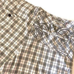 Mens Quicksilver Flat Front Plaid Shorts SIze 40